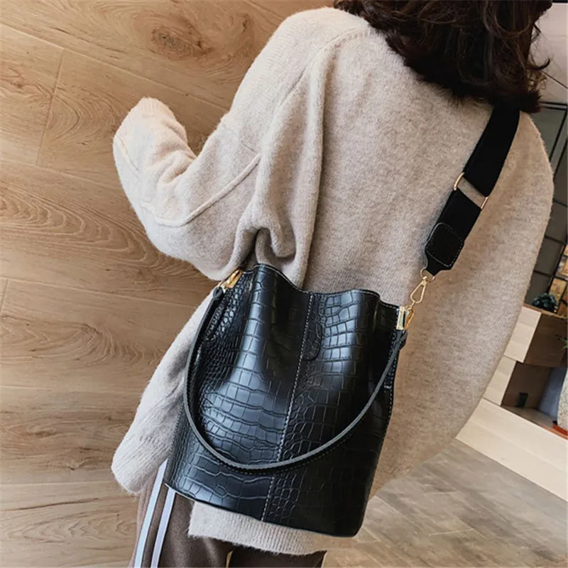 Brand Originality Design Women 2021 Handbags Female Tide  Fashion Portable Handbags Casual Stone Joker Shoulder Slung Bucket Bag