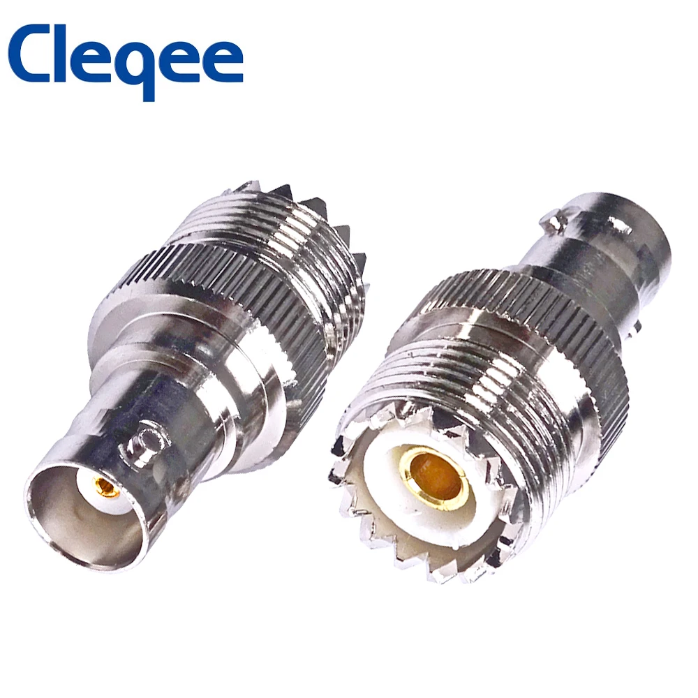Cleqee 1PC BNC แจ็คหญิง UHF หญิง PL-259อะแดปเตอร์ตรง RF Coax Adapter Connector C20068