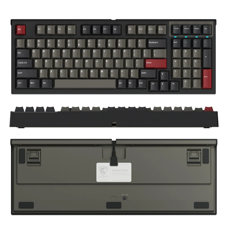 Fl production, full - key kaihua axle seat hot plug, RGB backlight, software - driven game special mechanical keyboard