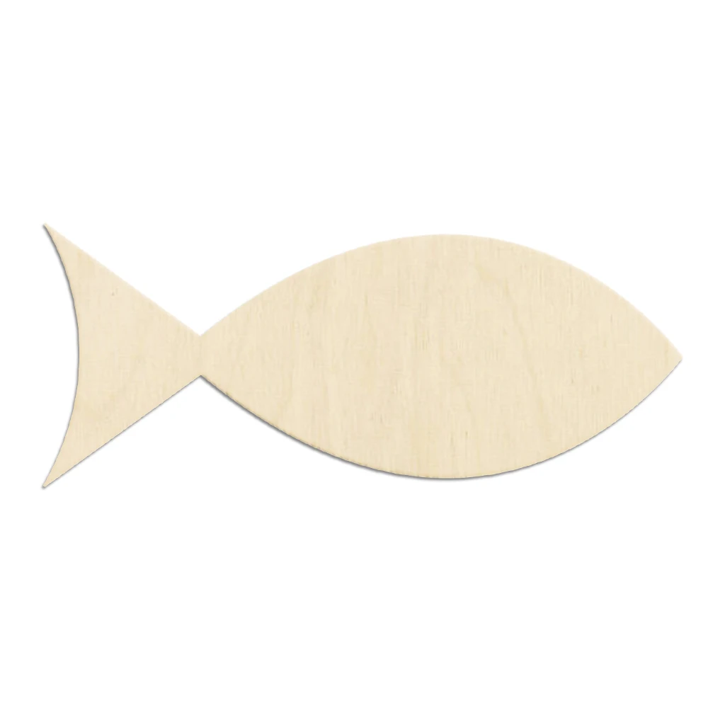 Set of 50 Sea Fish Cutout Unfinished Wood Fish Shaped Sea Ocean Animal Shape Wooden Fish Cutout for Tags, Labels, Card Making