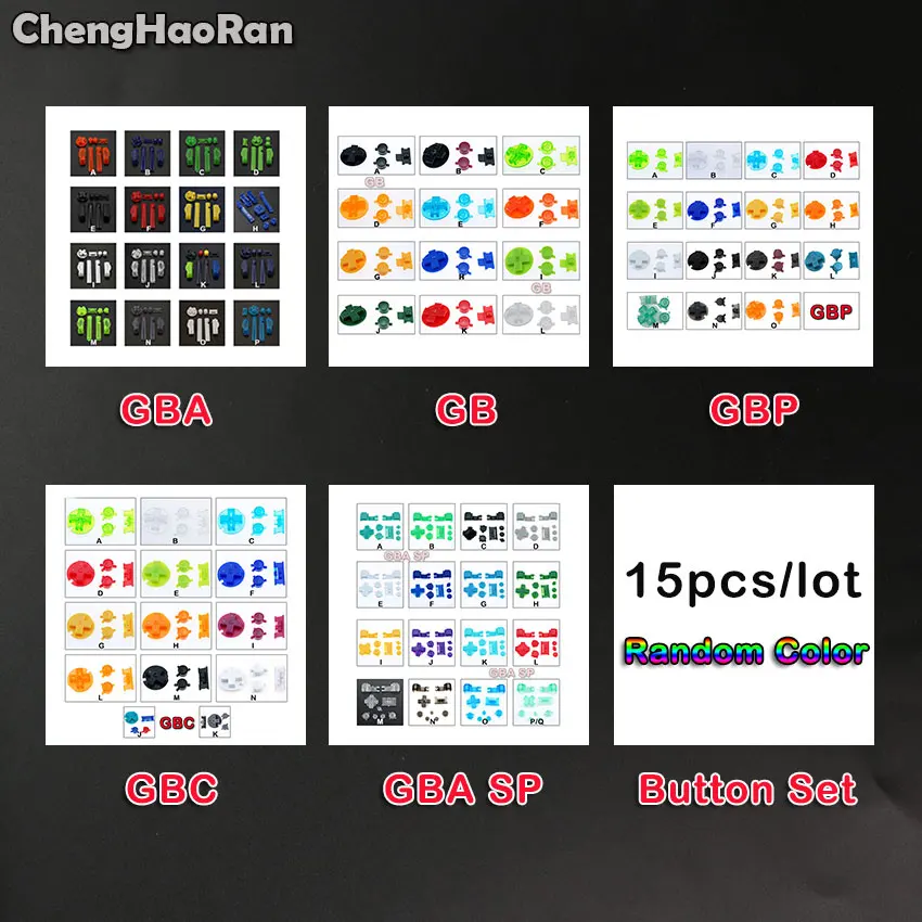 

ChengHaoRan A B L R Buttons Keypads for Gameboy Advance Color Buttons Frame for GB GBC GBP GBA SP D Pads Power ON OFF Buttons