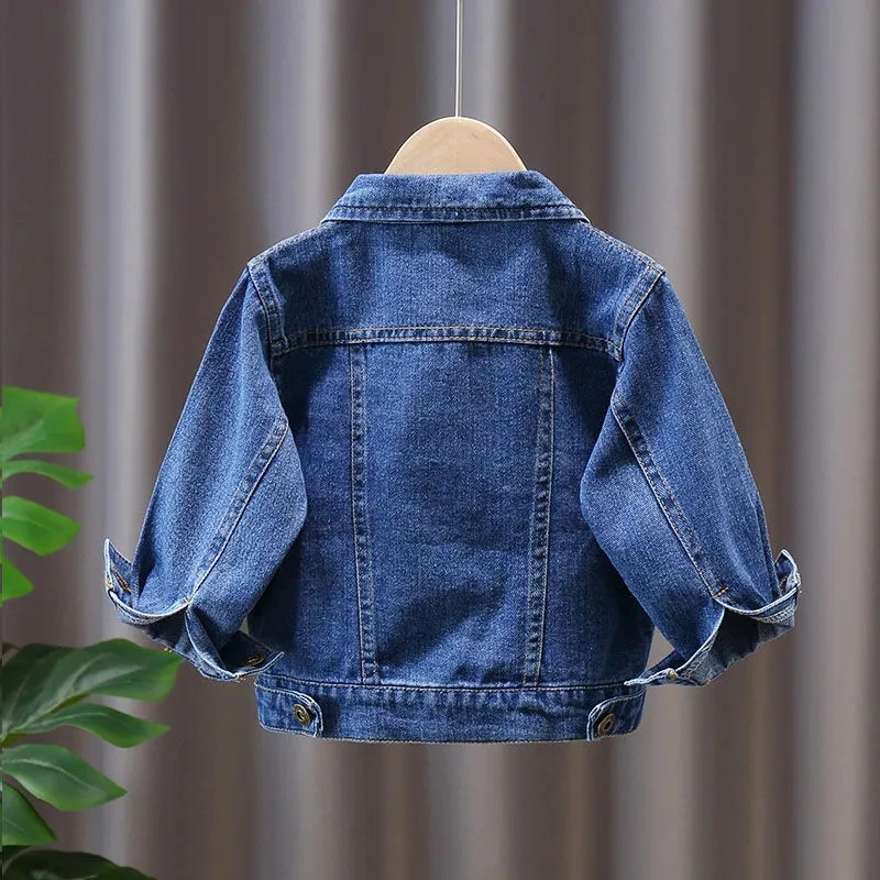 Girls Denim Jacket Spring and Autumn Children\'s Clothing 2024 New Children\'s Casual Jacket Girl Baby Coat Kids Jeans Suit