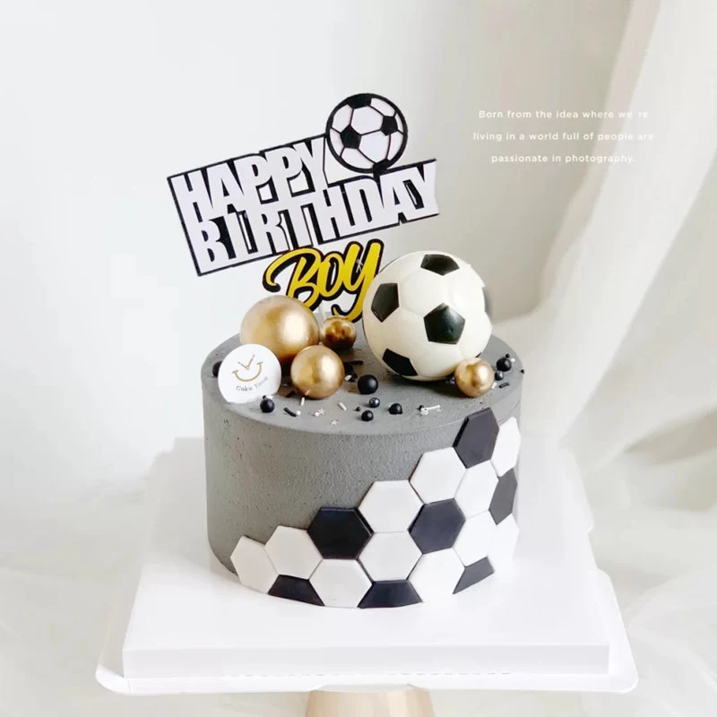 Basketball Football Theme Party Cupcake Topper Happy Birthday Cake Topper Flage For Kids Boy Birthday Party Cake Decors Supplies