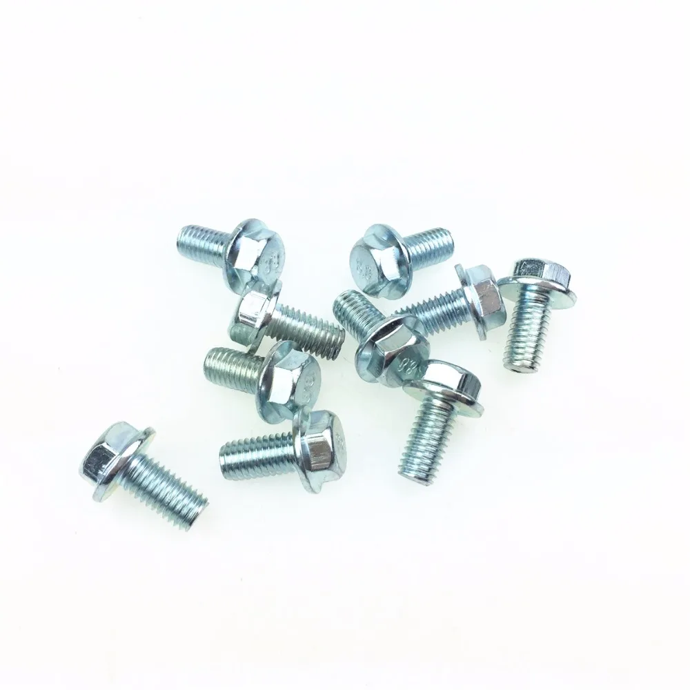 

Auto parts 8.8 Hexagonal galvanized flange screw bolt with gasket m8*16 10pcs