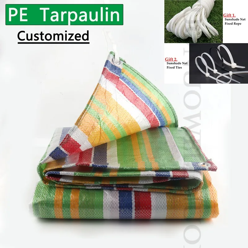 160gsm PE Tarpaulin Greenhouse Rainproof Cloth Cover Terrace Window    Awning Cloth for Car Garden Waterproof Sunshade Tarp