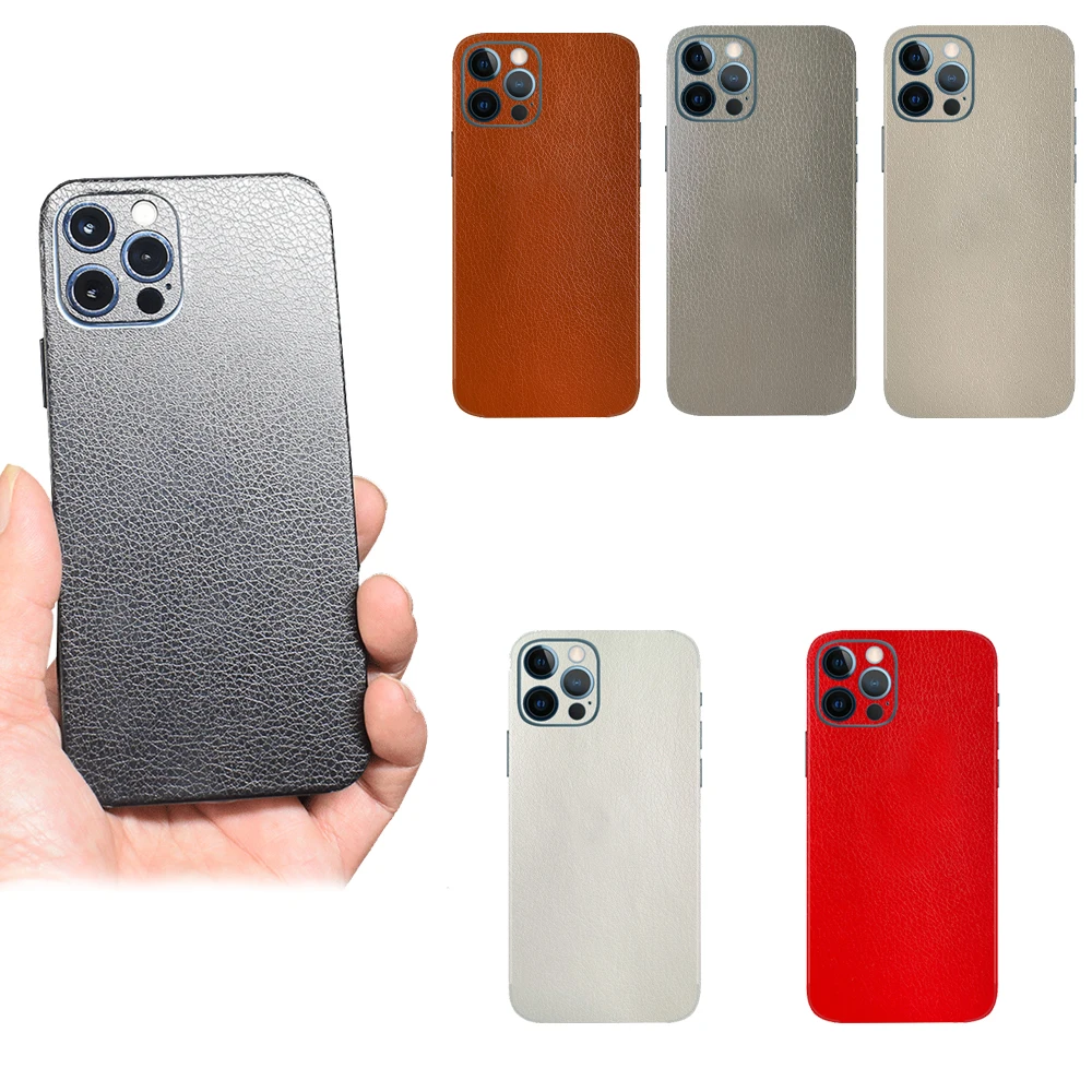 Leather Skin Film Wrap Skin Phone Sticker For iPhone 14 Pro Max /13 Pro / 12 Mini 11 Pro XS MAX XR X 8 7 6S Plus SE 2020 Wrap