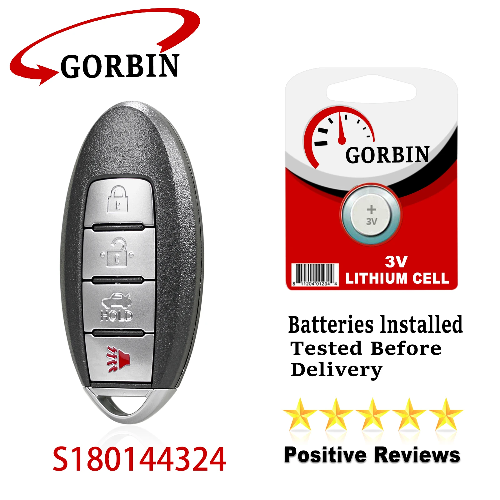 

GORBIN S180144324 Smart Remote Car Key for Nissan Maxima Altima 2016 2017 2018 for Nissan Key 433Mhz 4A Chip 4BUT