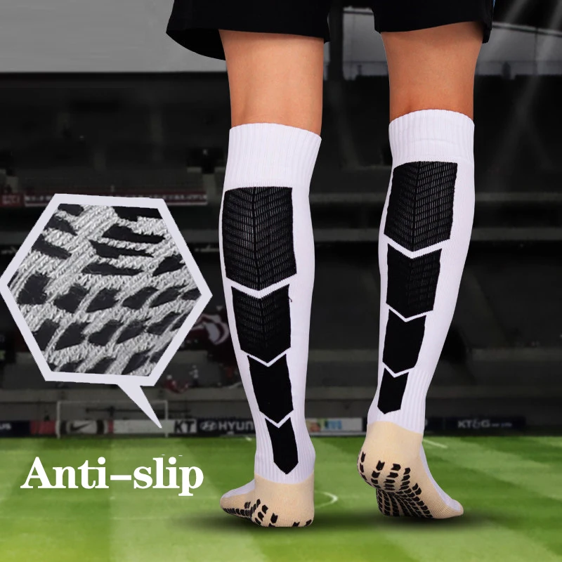 2021 Non-Slip Football Socks Adults Athletic Long Absorbent Sports Grip Sock For Soccer Volleyball Running Knee Length Stockings