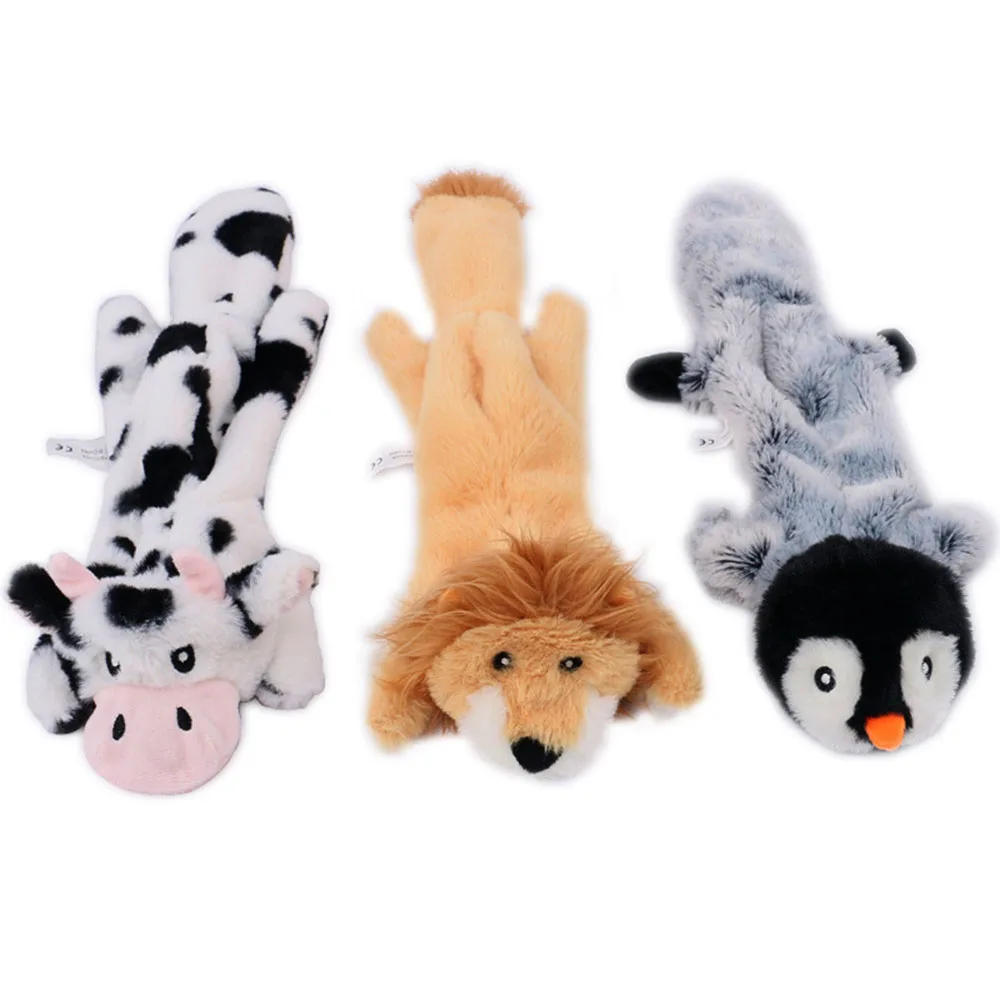 Sem recheio brinquedos para cães com rangidos brinquedos de pelúcia para cães de estimação brinquedos de pele de raposa sem enchimento para cães pequenos, médios e grandes suprimentos para animais de ...