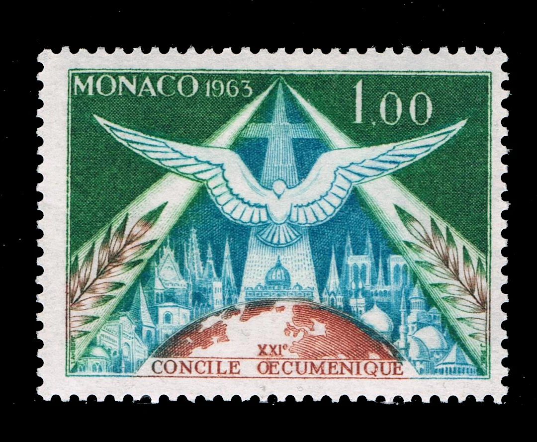 1Pcs/Set New Monaco Post Stamp 1963 Vatican Episcopal Pigeon Sculpture Stamps MNH