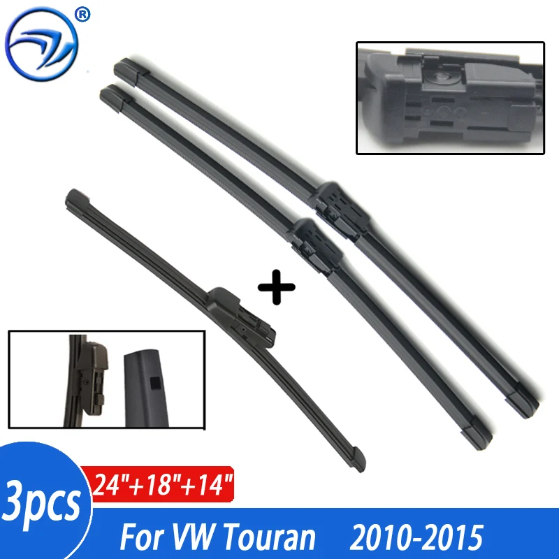 Wiper Front Rear Wiper Blades Set For VW Touran 2010-2015 2014 2013 Windshield Windscreen 24