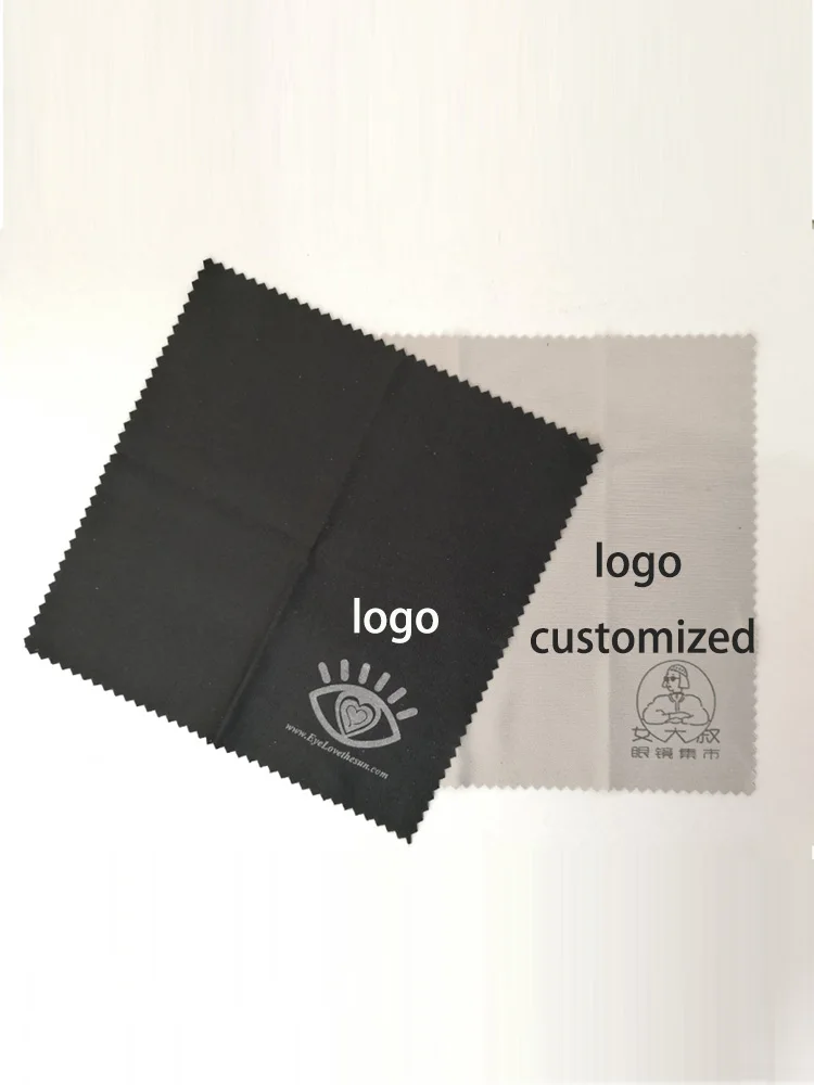 100/200/500pcs  150*150mm Customized Logo Printed Soft Microfiber Glassed Clean Cloths for Eyeglasses Jewelry Cleaning