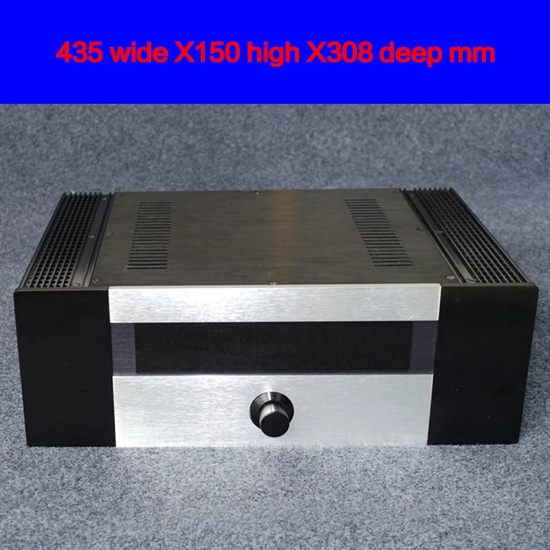 KYYSLB 435*150*308mm All-aluminum Class A Amplifier Chassis Box House DIY Enclosure with Cooling Holes Amplifier Case Shell