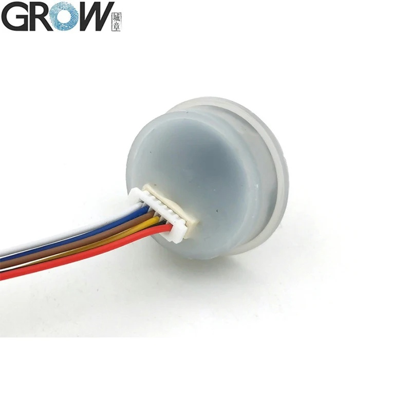 GROW R502-F RGB LED Waterproof Small DC3.3V Diameter 21.5mm SH1.0-6pin Capacitive Round LED Fingerprint Module Sensor Scanner