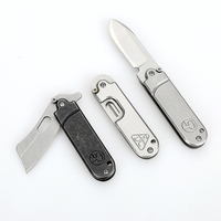 Dobeli Mini Outdoor Folding Pocket Knife Stainless Steel Stonewashed Key Chain Pendant Pea Ultility Knife