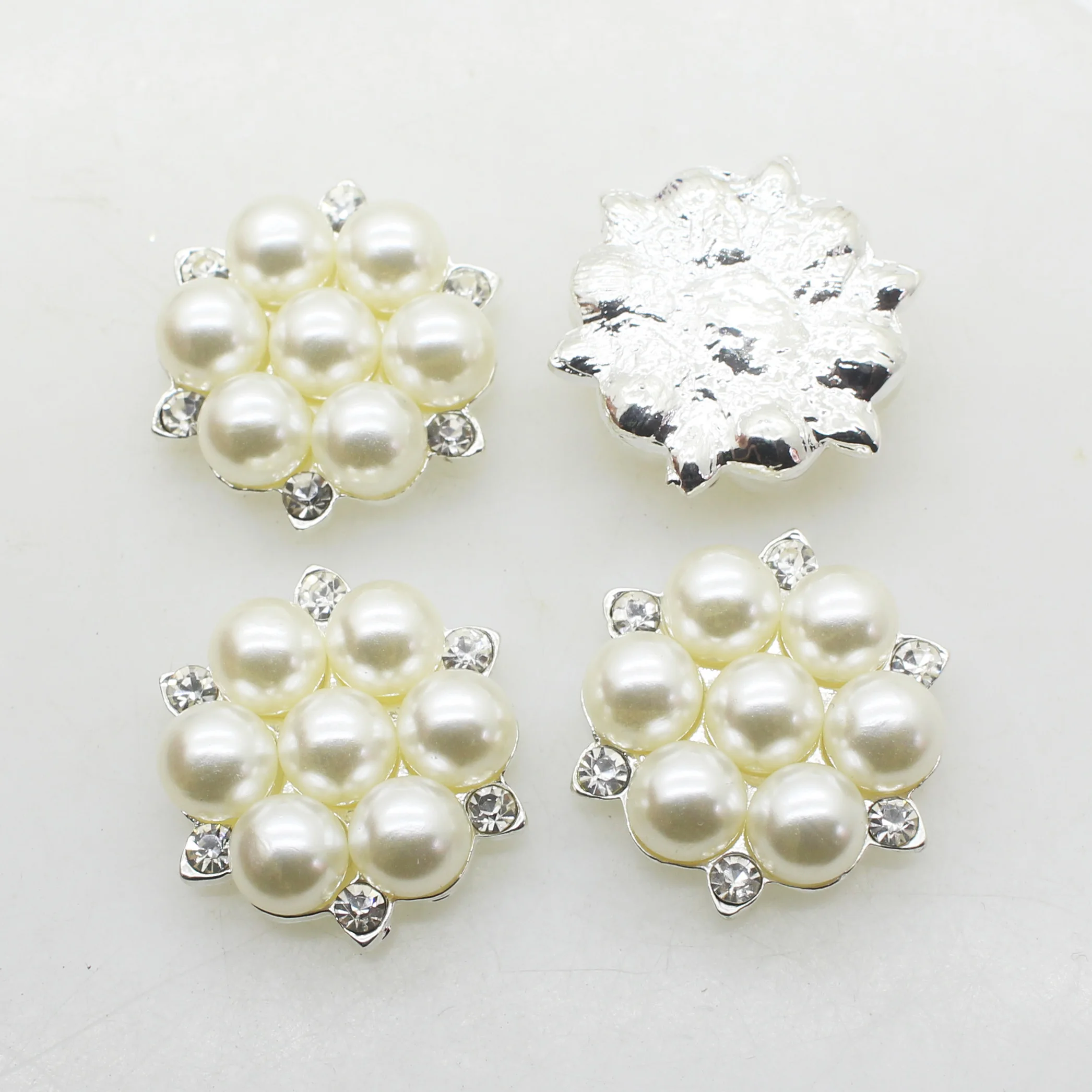 10Pcs/lot 22mm 7 Pearl Rhinestone DIY Jewelry Accessories for Metal floral center Scrapbooking decoration