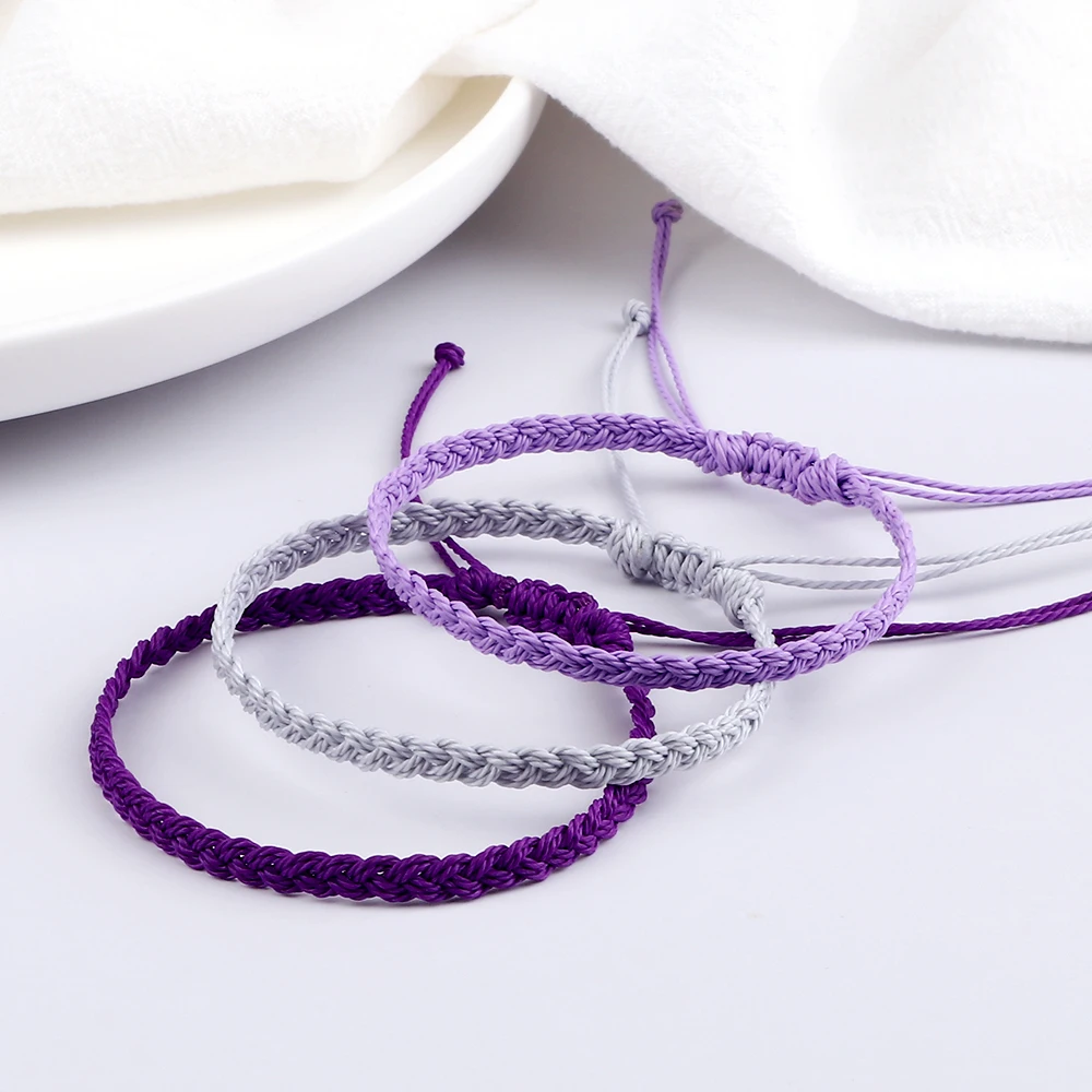 Verstellbares wasserdichtes Wachsschnur-Armband für Damen und Herren, handgefertigt, gewebt, tibetisch-buddhistisches Armband, Freundschaft, Glücksgebet, Schmuck – Detail 7
