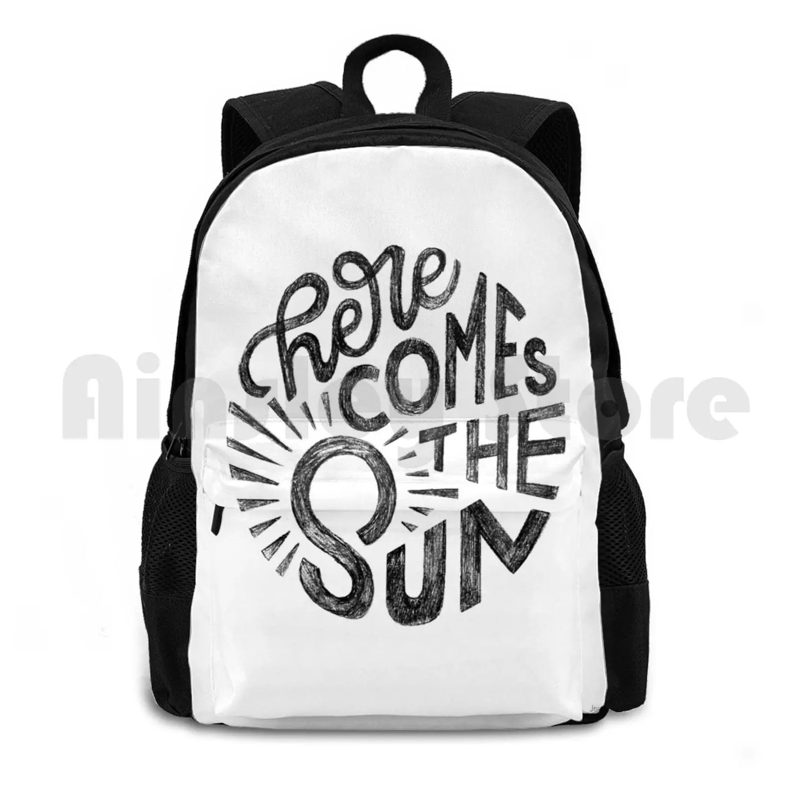 Here Comes The Sun Outdoor Hiking Backpack Waterproof Camping Travel Sun Positivity Here Comes The Sun Summer Sunshine Positive