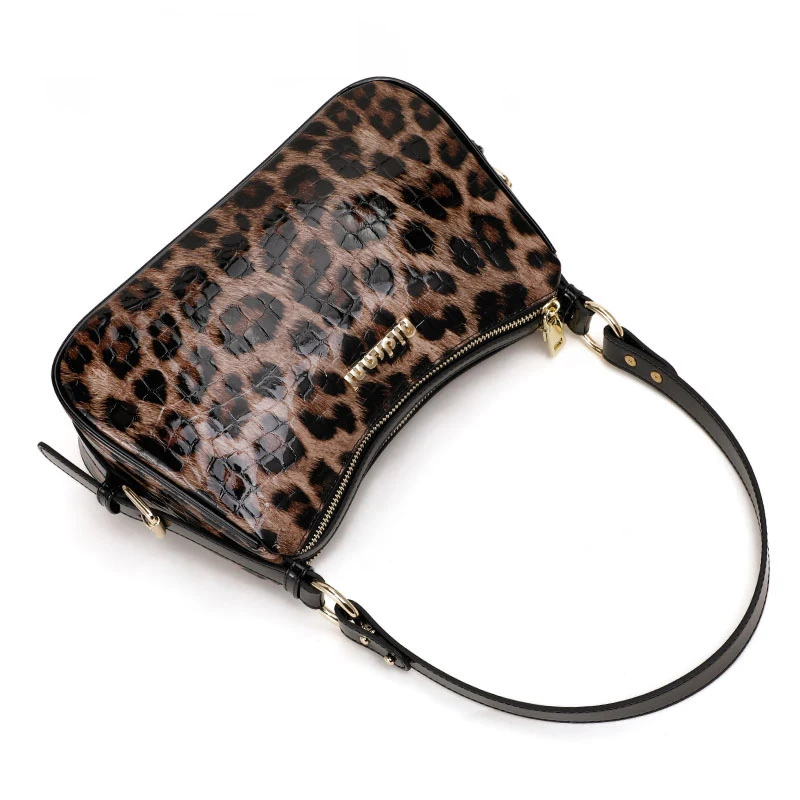 New Genuine Leather Women bags Fashion luxury handbags Leopard print leather women bags designer cowhide leather shoulder bag