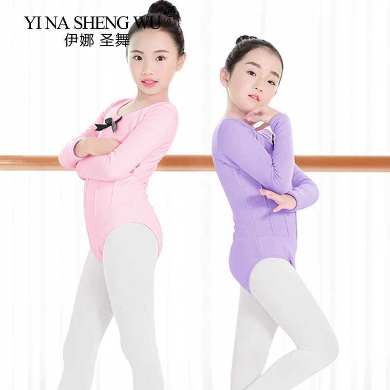 Kids Girls Velvet Gymnastics Leotard Ballet Bodysuit Kids Long Sleeve Dance Leotards Tutu Dancewear Ballerina Clothes for Girls