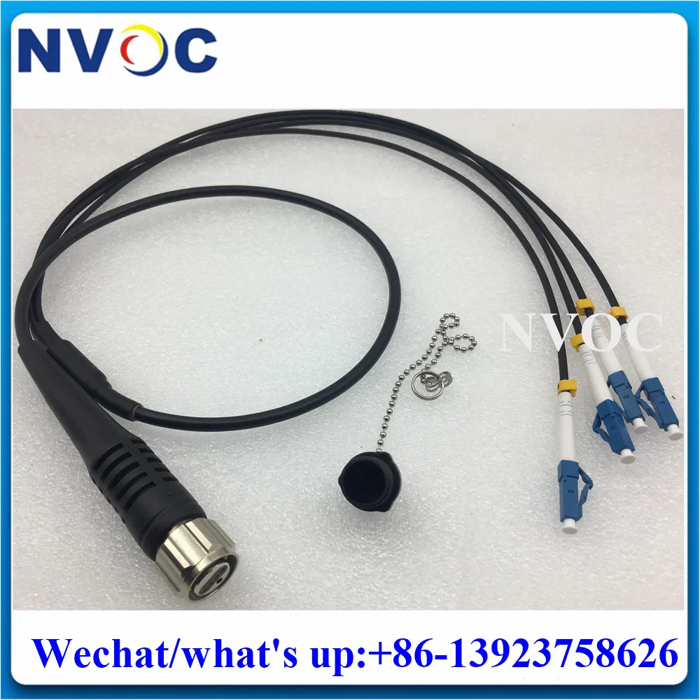 SMF,4C,4.5mm,TPU Armored Cable,1M,ODC Round Male to LC/ST/FC/SCUPC Fiber Optic Patch Cord Connector,50cm from Plug to LC Jumper