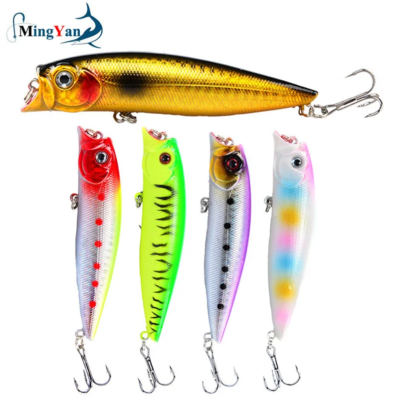 Hot 1pcs Popper Fishing Lures 9.2cm/11.5g Topwater Popper Bait 5 Color Hard Bait Artificial Wobblers Plastic Fishing Tackle