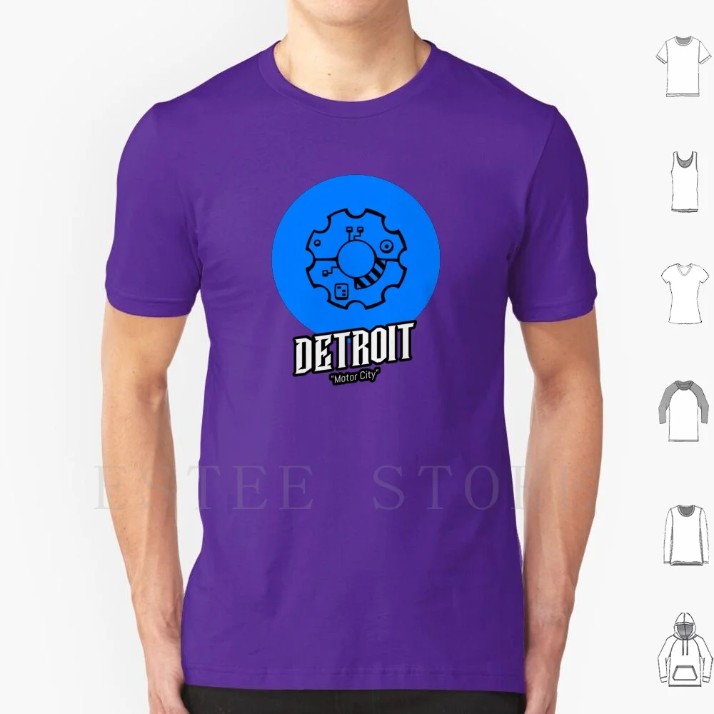 Detroit Motor City T Shirt Cotton Men DIY Print Detroit Motor City Android Detroit Become States Home State