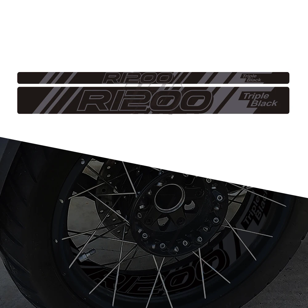 

Motorcycle Front/Rear Wheel Reflective Decal Case for BMW R1200GS Adventure 2006-2021 Triple Black Edition