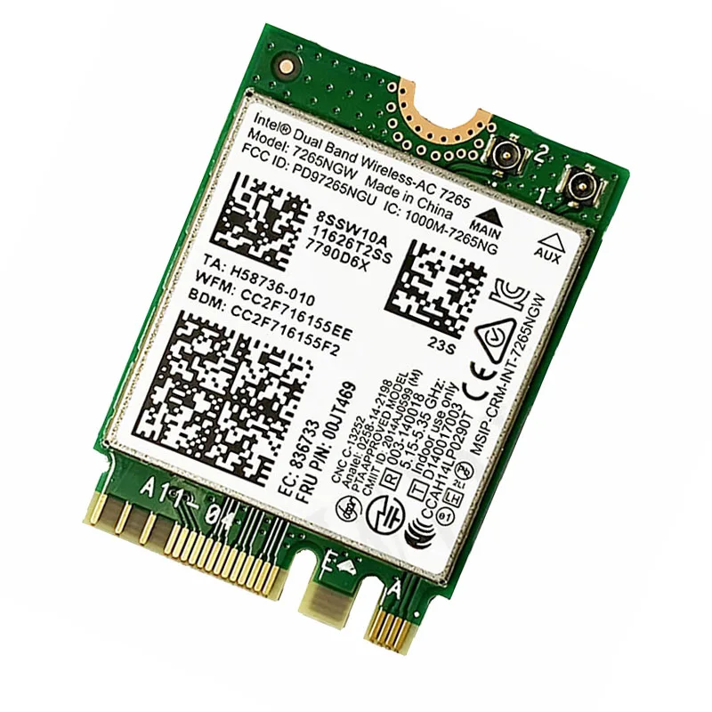 Carte réseau pour lenovo thinkpad, pour intel 7265 7256NGW 7265AC 00jt469 pour lenovo thinkpad x250 t450 t550 c26