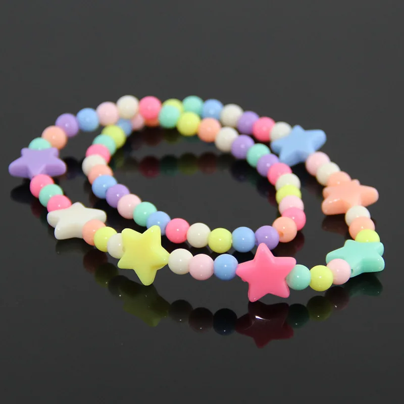 Dual-use Necklace Bracelets Pearly Beads Toys For Children Lacing Waving Beaded Girl Gift Party Accessories Handmade New