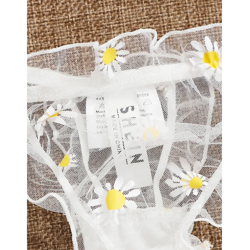 Sexy renda transparente lingerie arco erótico feminino impresso sutiã sem alças tanga conjunto lenceria pijamas roupa interior calcinha sem costura