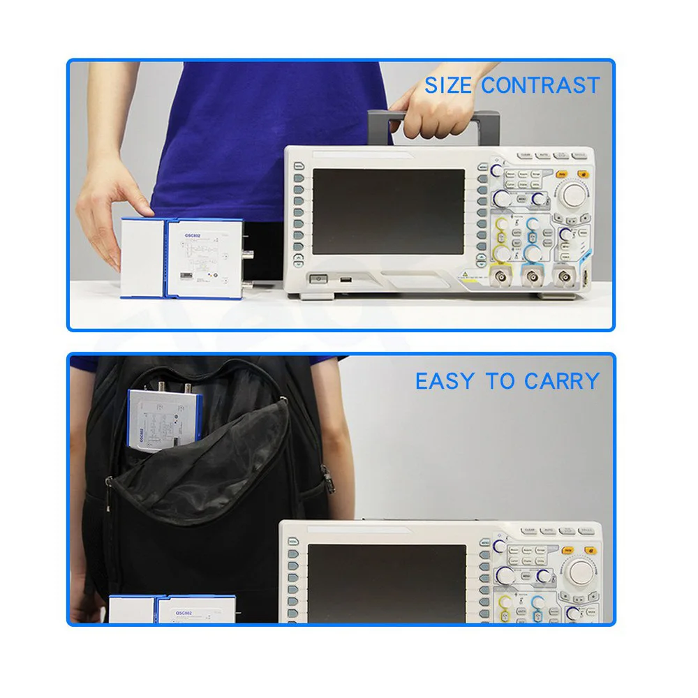 50MSa/s Portable Digital Oscilloscope OSC482 OSC482M PC Android USB 2.0 Virtual 2CH Bandwidth 20Mhz Sampling Data Oscilloscope