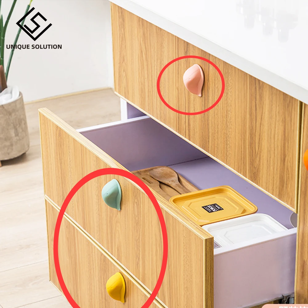 4pcs Paste The Open Sliding Door Handles for Interior Doors Glass Window Cabinet Drawer Self-adhesive Handle