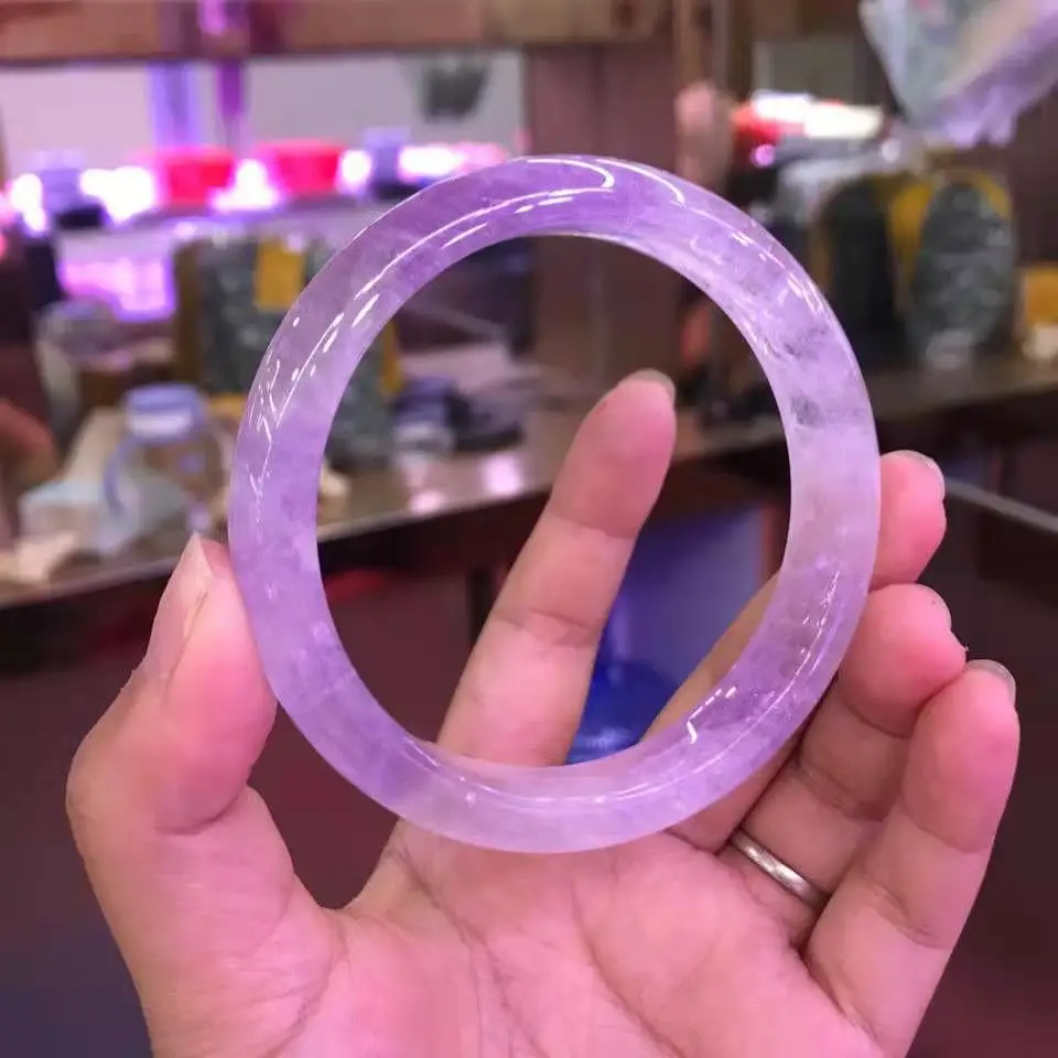 

100% Amethyst Natural Stone Bangles Original Stone Cutting Bracelet Fashion women real stone bracelets jade jewelry