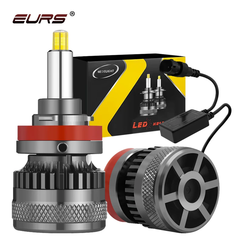 EURS 360 H4 LED Car Headligts H1 H7 LED HB3 HB4 9012 Led H11 H8 9006 9005 Auto Headlamp Bulb Auto Fog Light Turbo Lamp 16000LM