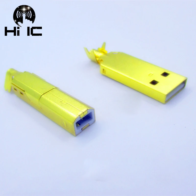 3u banhado a ouro tipo a tipo b usb a usb b conector jack cauda soquete conector porta soquete áudio diy acessórios