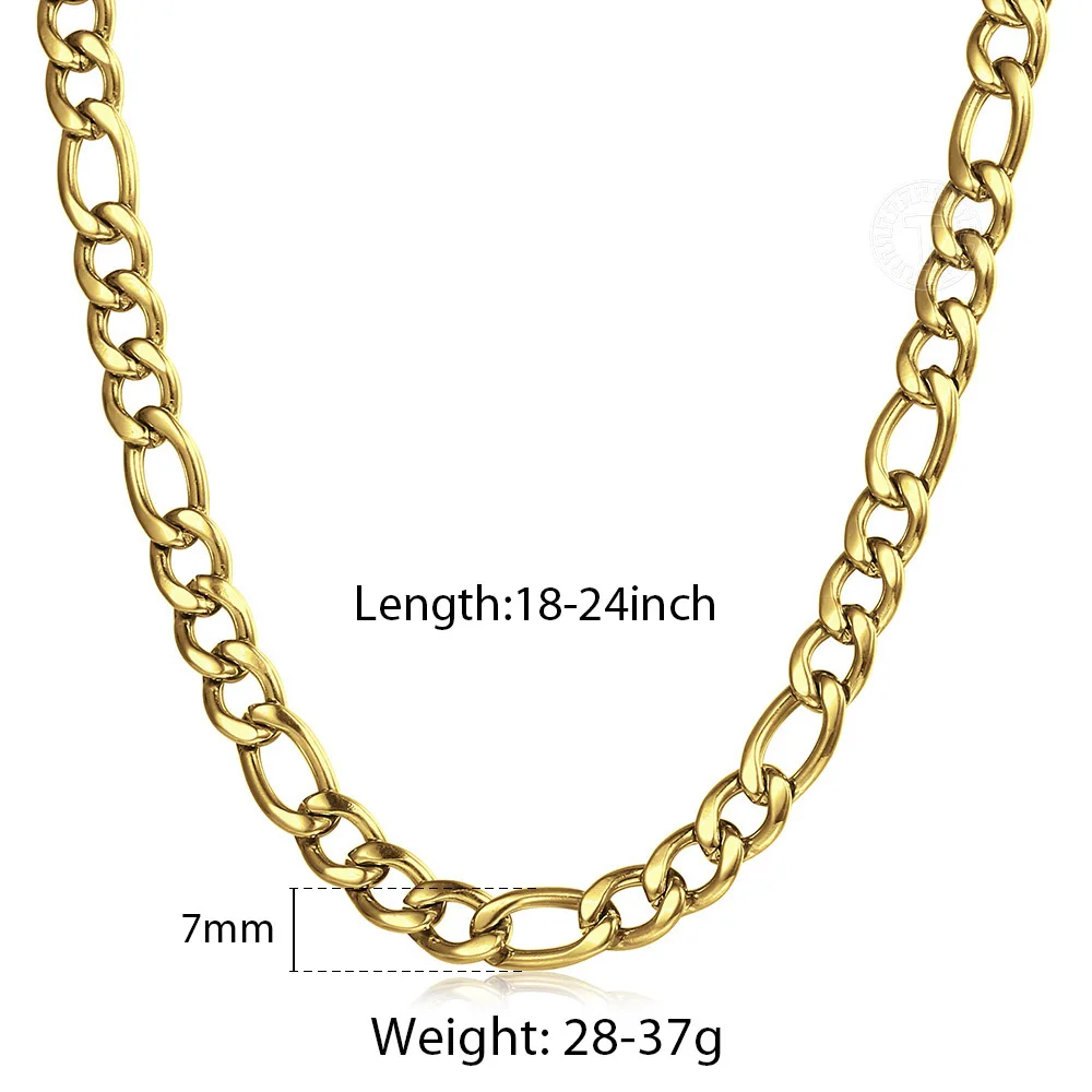 Edelstahl Figaro Glieder kette Halskette für Männer Frauen 3//9mm Gold Farbe Silber Farbe Halsreif Drops hip Schmuck dknm177a