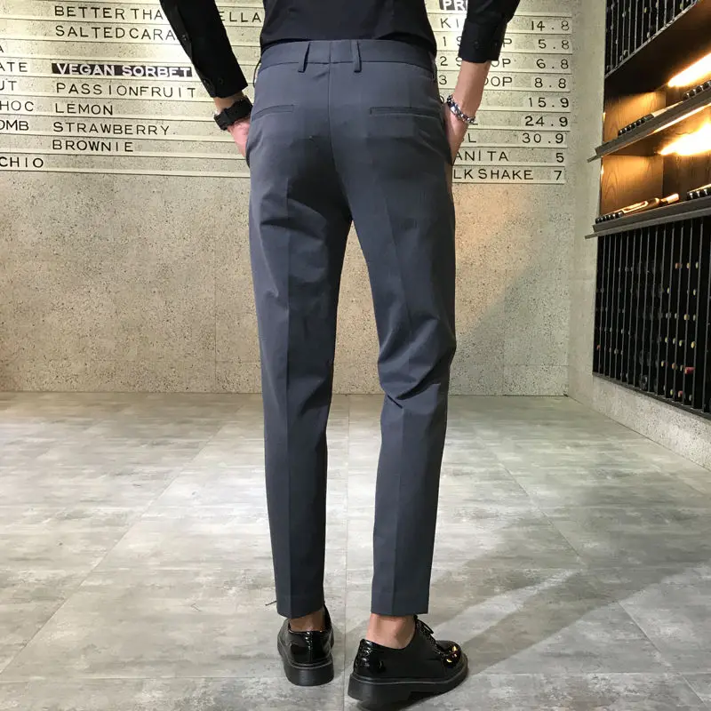 Capri Dress Pants Men Casual Long Pants Spring Slim Fit Pants Men Dress Pants Plus Size Classic Suit Pant Men Office Trousers