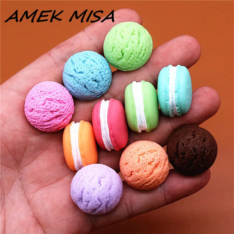 Novel Simulation Food Shoe Charms Multicolored Ice Cream Balls Macarons Shoes Decorations Buckle for Kids Party Gifts