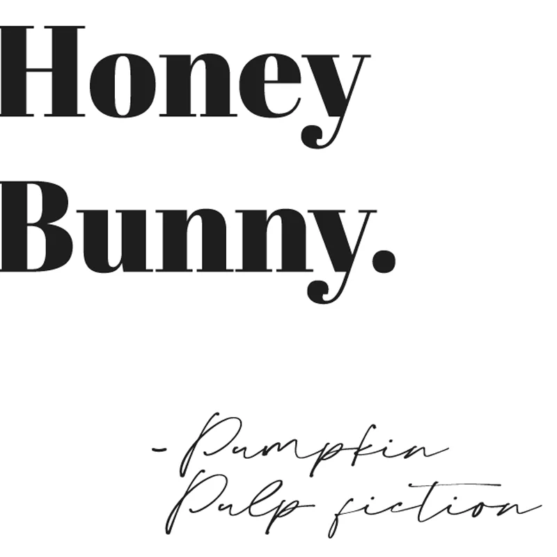 Pulp Fiction Quote Posters and Prints Minimalist Movie Wall Art Canvas Painting Honey Bunny Pulp fiction Pictures Bedroom Decor