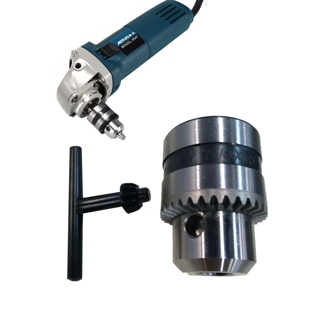 Electric Drill Chuck Angle Grinder Drill Chuck with Chuck Key Self-locking Iron Collet Electric Accessories