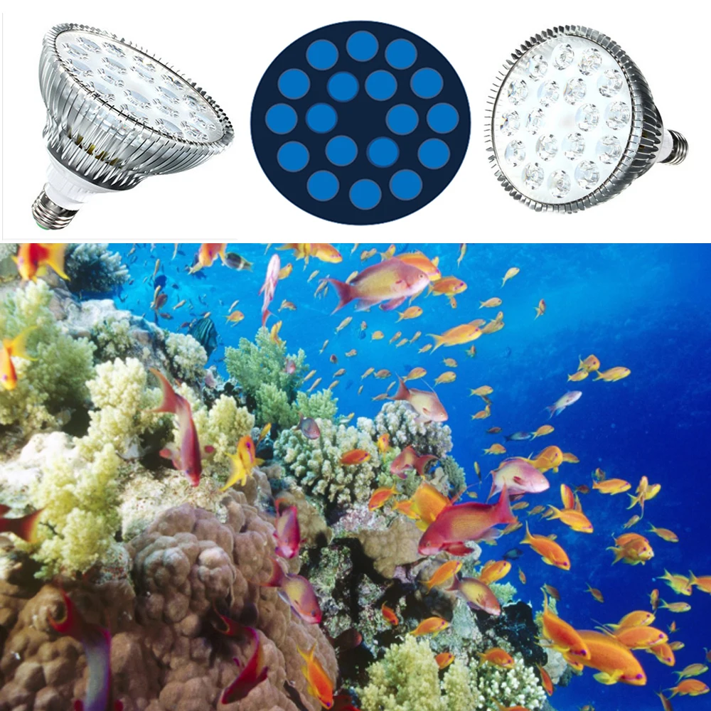 

Par38 Bulbs 54W Nano Aquarium Lighting E27 LED Marine Aquarium Lamp 450nm Blue Used LED Light for Saltwater Corals SPS LPS