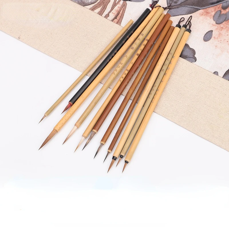 

Chinese Painting Fine Line Brushes Set Bamboo Wolf Woolen Multiple Hair Calligraphy Brush Pen Art Painting Fine Line Tinta China