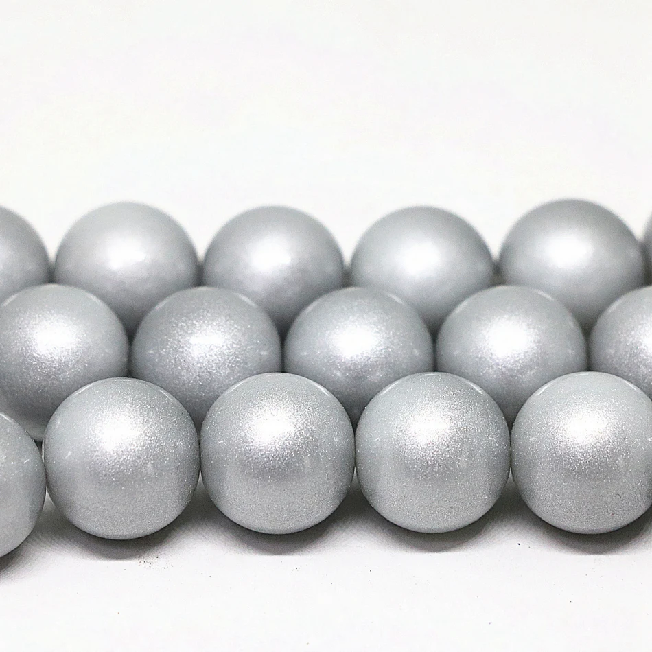 Hot sale gray smooth round baking paint glass beads 4,6,8,10,12,14mm fit diy neckalce bracelet jewelry making 15inchB1630