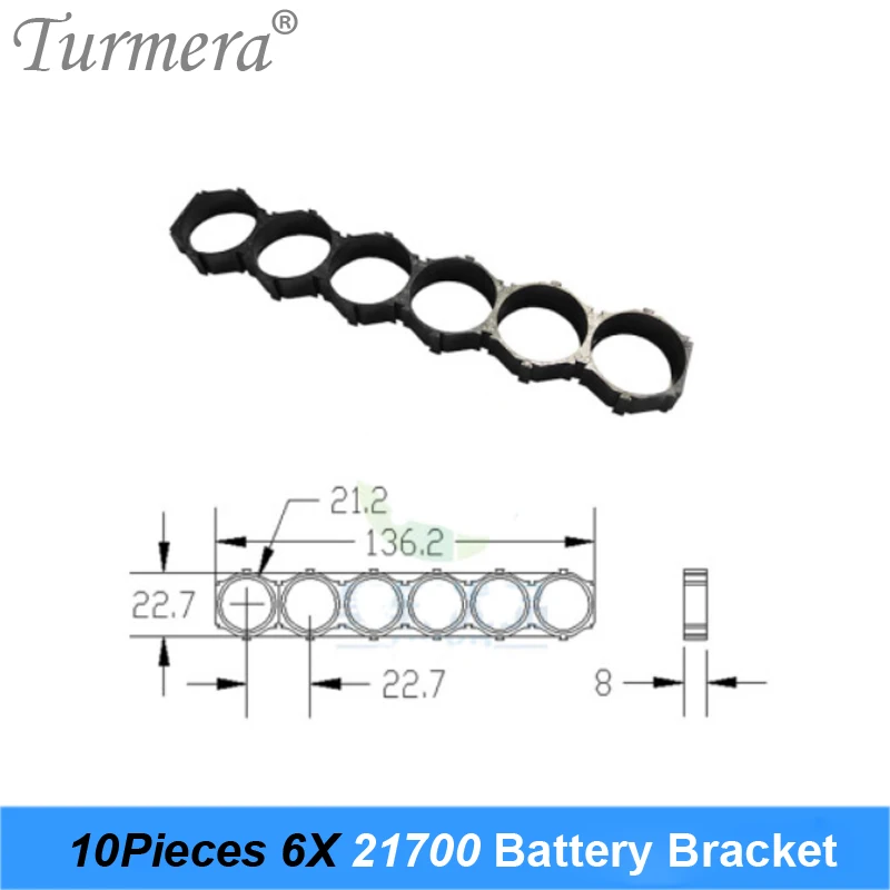 Turmera 10 sztuk 21700 uchwyt baterii litowej wspornik 21700 podkładka montażowa dla 10S 36V 13S 48V rower elektryczny e-skuter baterie