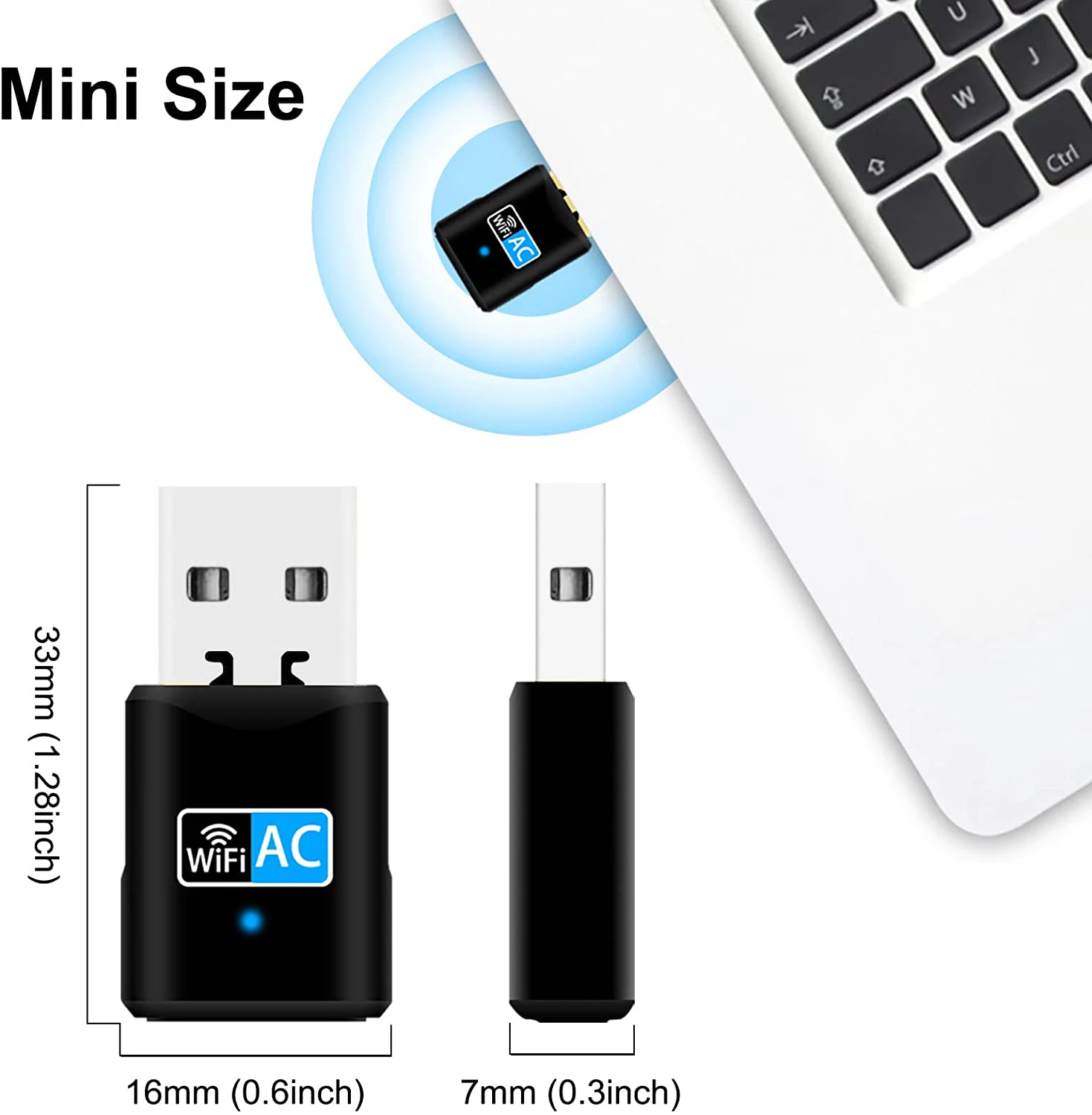 USB-адаптер Wi-Fi AC600, 600 Мбит/с, 5 ГГц