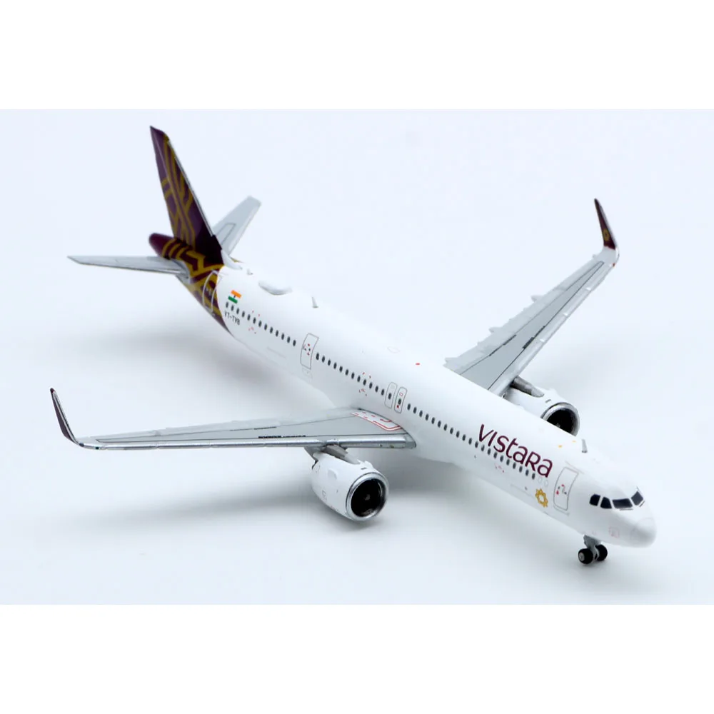 Regalo aereo da collezione in lega 1:400 JC Wings XX4467 Vistara Airlines Airbus A321NEO aereo pressofuso modello JET VT-TVB con supporto