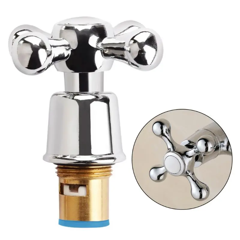 Copper for Cross Handle Faucet Trim for Valve Bath Sink Faucet Handle for Kitchen Bathroom Sink Water Faucet Mixer Acces