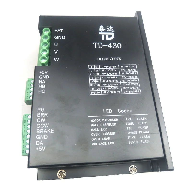 TD-430 BLDC Motor Driver 48V 1000W 30A Brushless DC Motor Driver Controller with hall