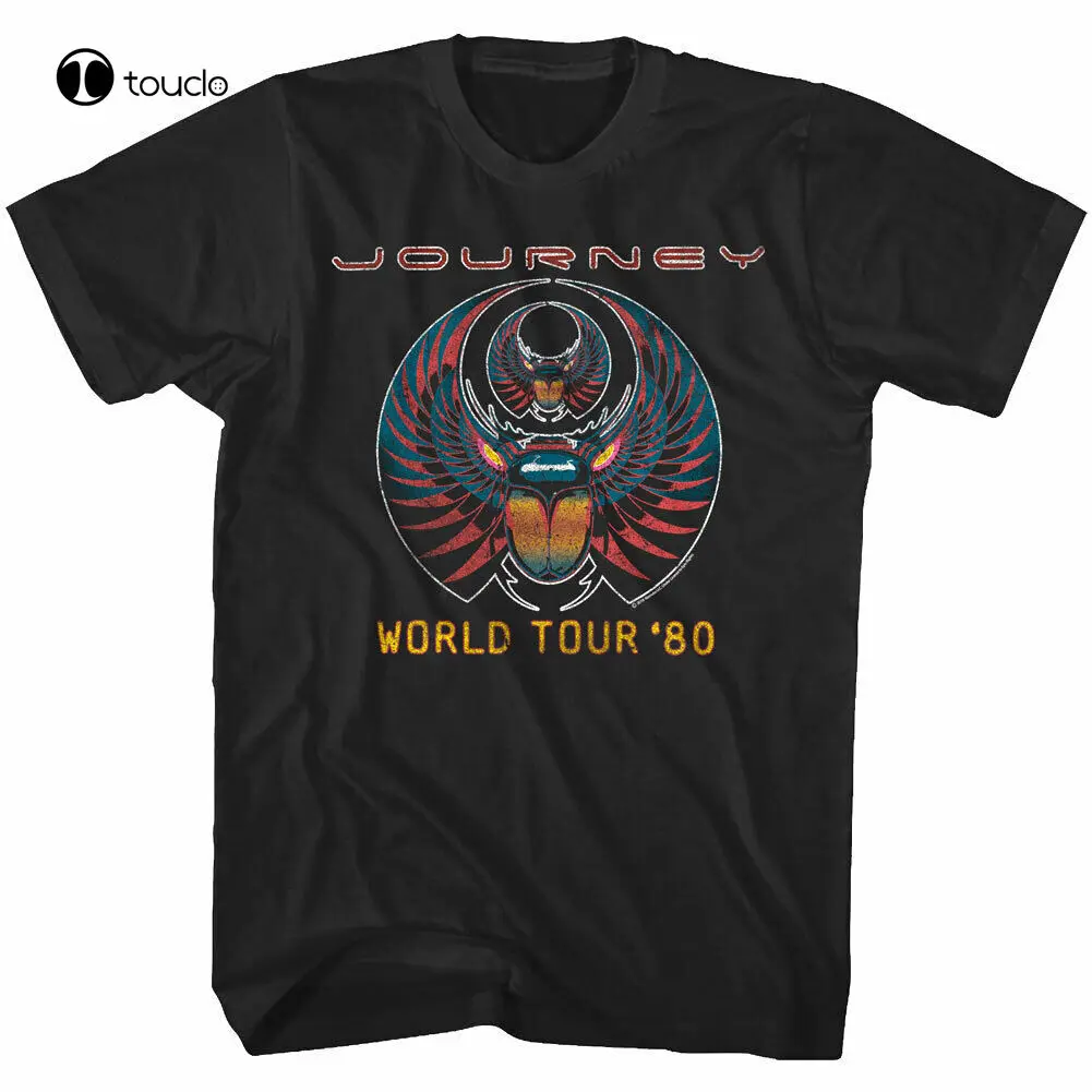 New Journey Band 80\'S World Tour Men\'S T Shirt Rock Band Album Captured Live Concert Tee Shirt Cotton T Shirt Fashion Funny New